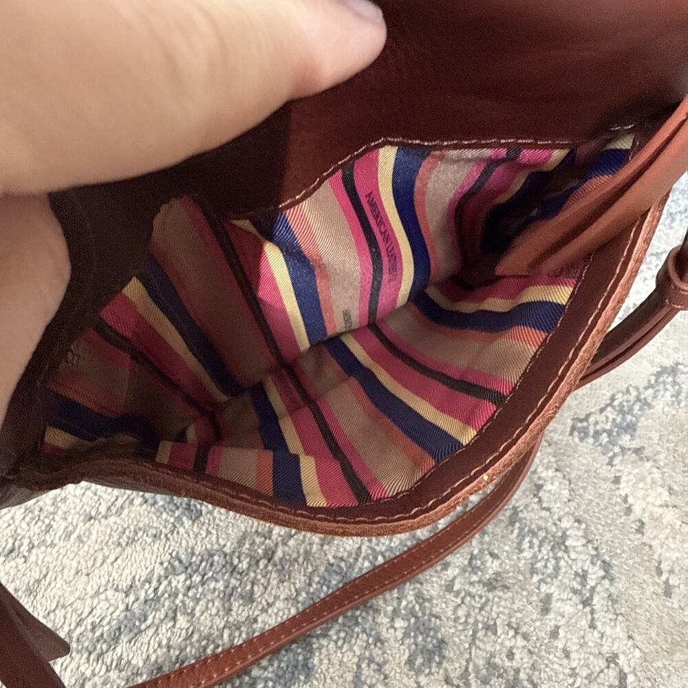 American Leather Co. Hampton Zip Around Crossbody Oxblood Red F - Picture 10 of 10